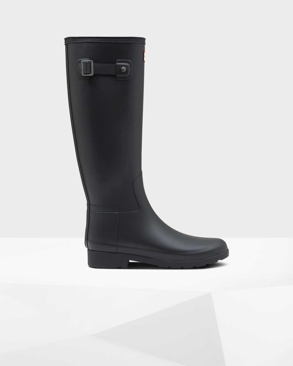 Womens Hunter Refined Slim Fit Rain Boots Black | WGPAMB-710